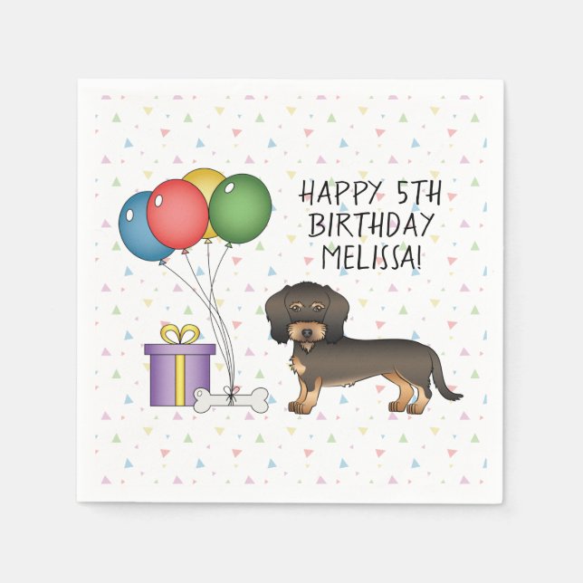 Vildsvin Trådhårig Dachshund Hund - Födelsedag Pappersservett (Framsidan)