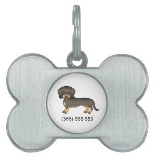 Vildsvin Trådhårig Dachshund & Telefonnummer ID-bricka Husdjur