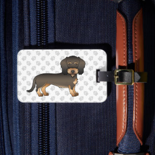 Vildsvin Trådhårig Tax Söt Tecknad Hund Bagagebricka