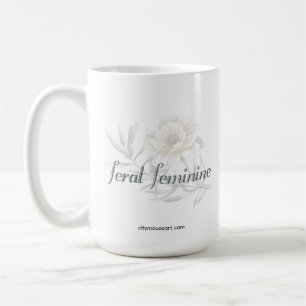 Vildt Feminint — Mjuk Botanisk Typografi Kaffemugg