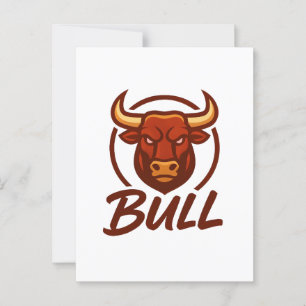Vildt tjurhuvudlogo, Kreativ maskot BULL Vykort