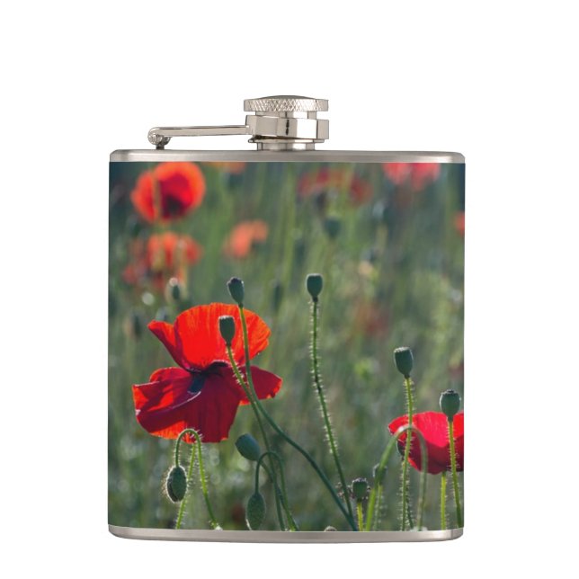 Vildt vallmo fält Hip Flask Fickplunta (Framsidan)