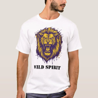Vildt Vrålande Lejon Vild Andlig Grafik T Shirt