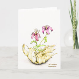 Vildvattenfärg geranium tom insida kort