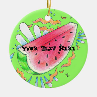 Vildvattenmelonprydnad Julgransprydnad Keramik