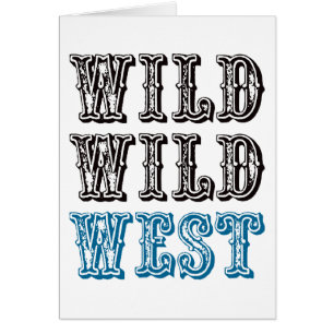 Vildvilda western! - Blått Hälsningskort