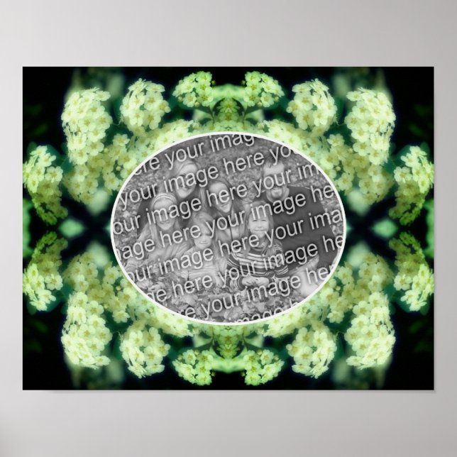 Vildvuxna vita rosor Skapa ditt eget foto Poster (Framsidan)