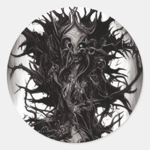Vile Biomatter för mörk Gothic Art Mörk Runt Klistermärke