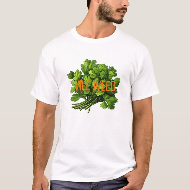 Vile Ogräs - Funny Anti-Cilantro T-Shirt (Framsida)