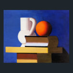 Vilhelm Lundstrom's Modern Painting, Poster<br><div class="desc">Arrangement with White Jug,  Orange and Book,  modern artwork by Vilhelm Lundstrom.</div>