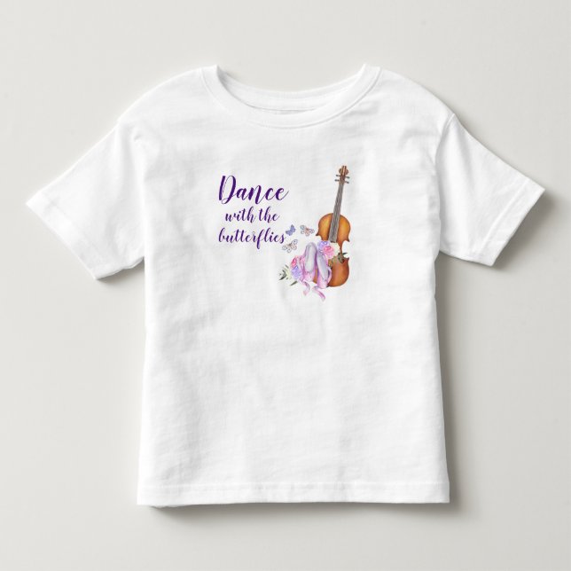 Vilin & Ballet Dance med Butterflies T Shirt (Framsida)