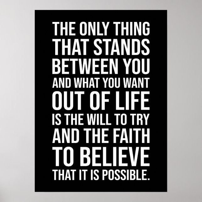 Viljan att försöka och tro - Framgångsrik Poster (Framsidan)