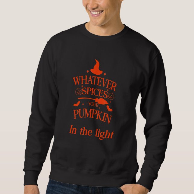 Vilka kryddor din pumpa i det lätta kläder lång ärmad tröja (Framsida)
