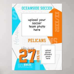 VILKA SOM HELST lagfärger fotbollslag + idrottsutö Poster