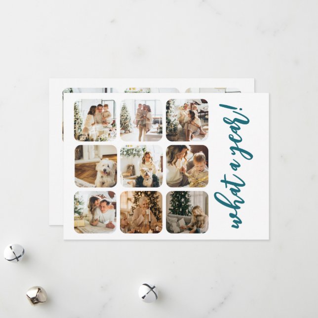 Vilken 12-års Personlig för foto och text Julkort (Fram/Back In Situ)