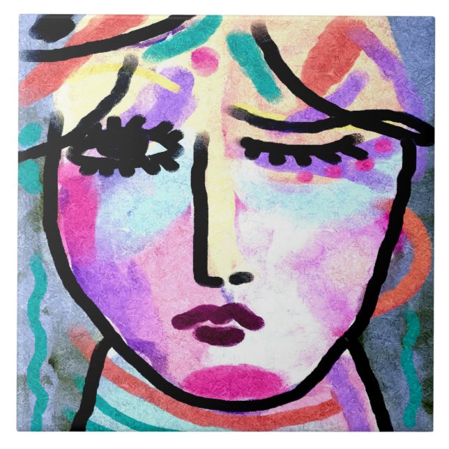 Vilken Abstrakt för digital målning Kakelplatta (Framsidan)