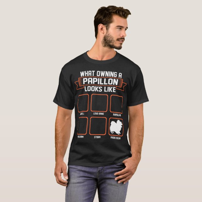 Vilken äga Papillon hund ser den lika roliga T Shirt (Hel framsida)