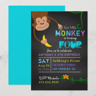 Vilken Ålder-kalkboard-liten apelpojke-födelsedag Inbjudningar