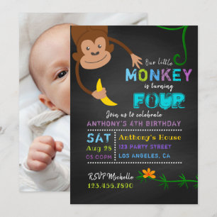 Vilken Ålder-kalkboard-liten apelpojke-födelsedag Inbjudningar