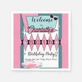 Vilken ålder som helst, 1950 års Retro Birthday Pappersservett