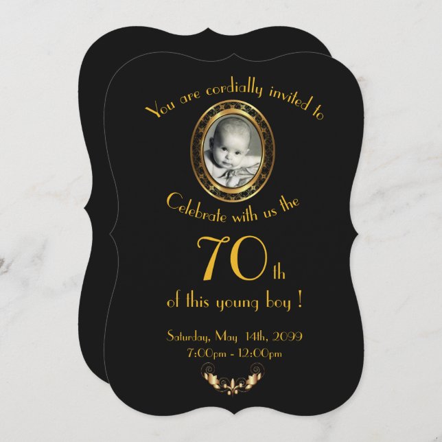 Vilken ålder som helst, Födelsedagsfest inbjudan M (Fram/baksida)