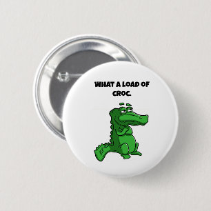 Vilken belastning av Croc Funny Alligator-Tecknad Knapp