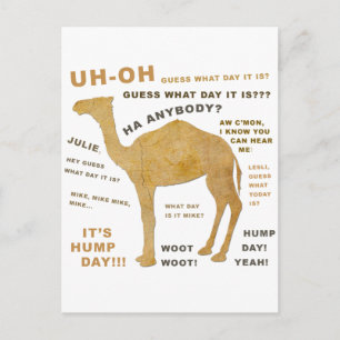 Vilken dag är det? HUMP DAY! KVAR! Vykort