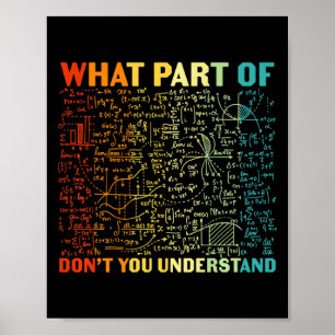 Vilken Del Av Dig Förstår Inte Matematik Matte  Poster