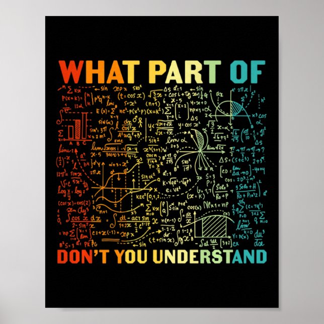 Vilken Del Av Dig Förstår Inte Matematik Matte  Poster (Framsidan)