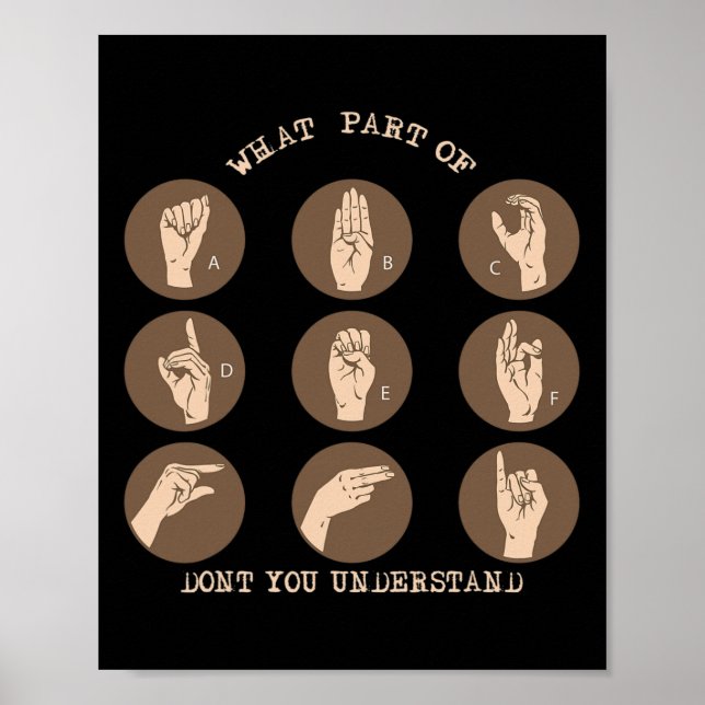 Vilken del av förstår du inte ASL-teckenspråk? Poster (Framsidan)
