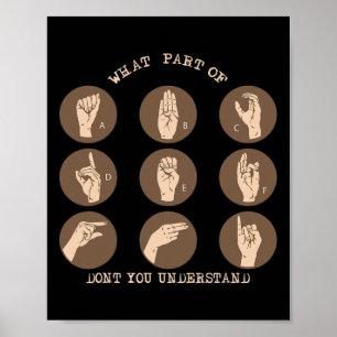 Vilken del av förstår du inte att signera språk? poster