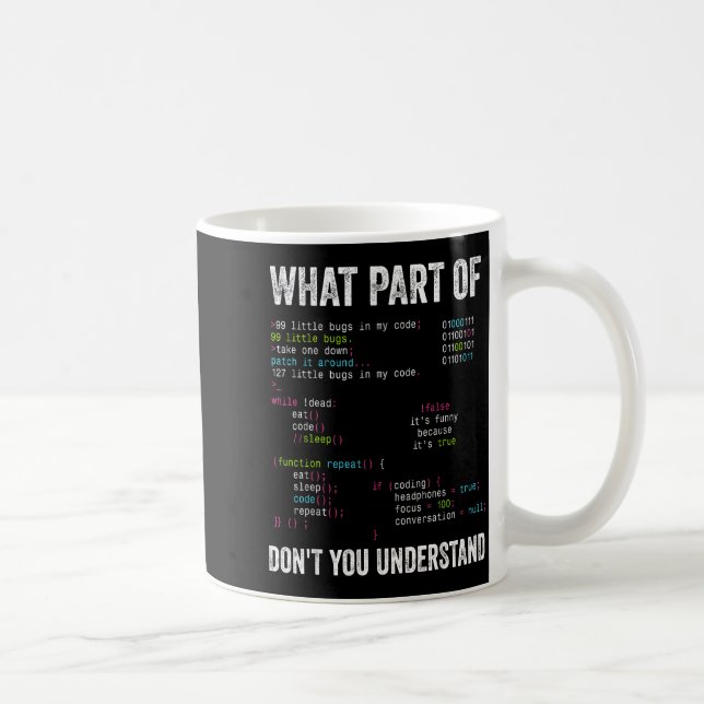 Vilken del av förstår du inte datavetenskap kaffemugg (Höger)