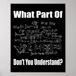 Vilken del av 'förstår du inte' Rolig matematiklär Poster