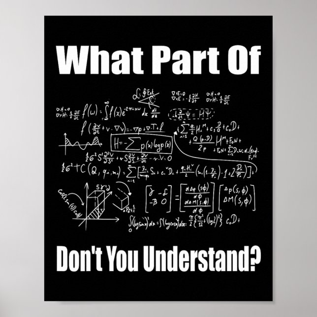 Vilken del av 'förstår du inte' Rolig matematiklär Poster (Framsidan)