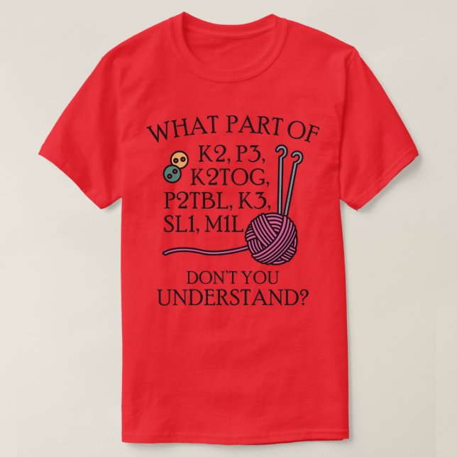 Vilken del av Knitting T Shirt (Design framsida)