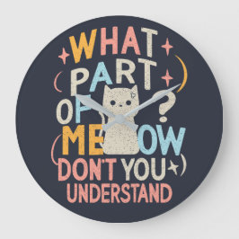 Vilken del av Meow förstår inte Lusnykatt Stor Klocka