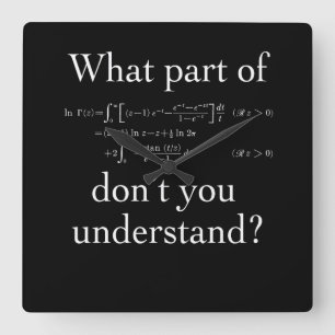 Vilken del av... Vit på mörk Fyrkantig Klocka