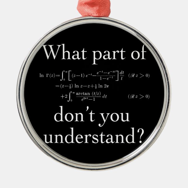 Vilken del av... Vit på mörk Julgransprydnad Metall (Framsidan)