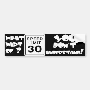 Vilken del eller 30 mph du inte förstår bildekal