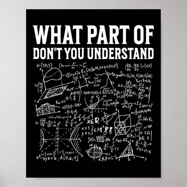 Vilken del förstår du inte Funny Math Teach Poster (Framsidan)