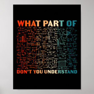Vilken Del Förstår Du Inte Rolig Matematiklärare Poster