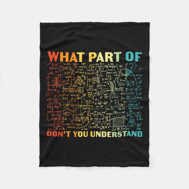 Vilken Del Förstår Du Inte Rolig Matte Lärare  Fleecefilt (Framsidan)
