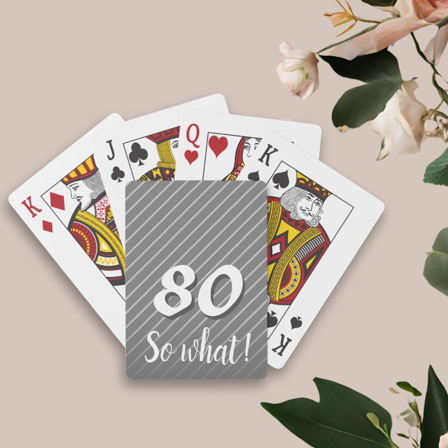 Vilken Elegant Funny Grått Rand 80:e födelsedagen Casinokort (Skapare uppladdad)