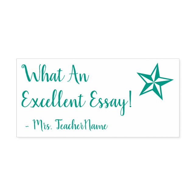 "Vilken enastående essay!" Utbildare Rubber Frimär Självfärgande Stämpel (Design)