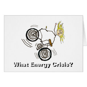 Vilken energikris? Rida en cykel! Hälsningskort