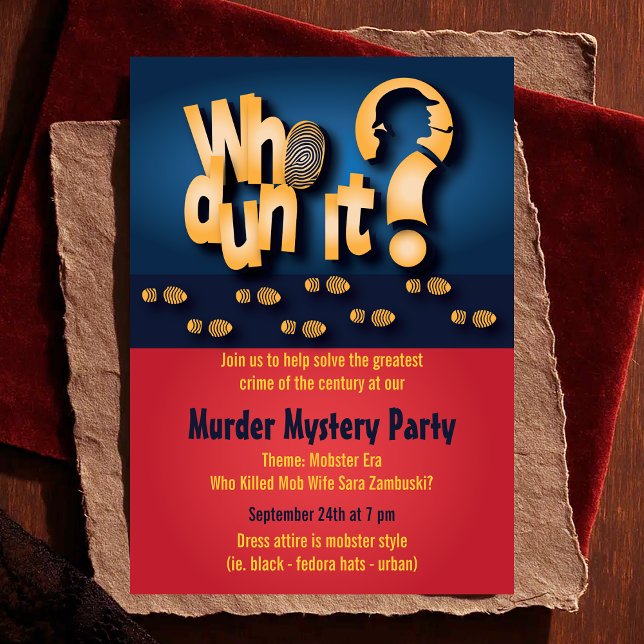 Vilken enhet? Mord-mystiskt partiinbjudan Inbjudningar (Whodunit? Murder Mystery Party Invitation
)