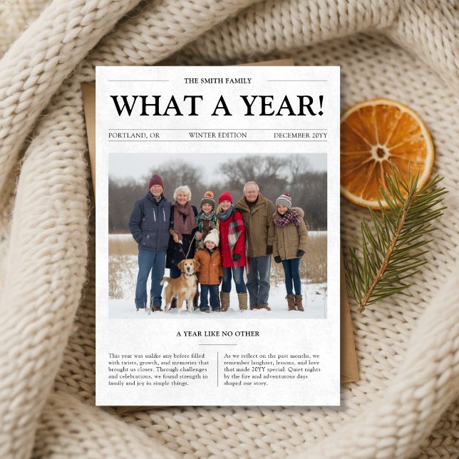 Vilken ettårig tidningsfamiljens fotopapper julkort (Skapare uppladdad)