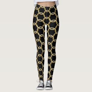 Vilken färg som helst med guldringar leggings