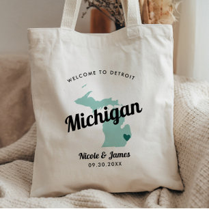 Vilken Färg Som Helst Michigan Karta Bröllop Välko Tygkasse
