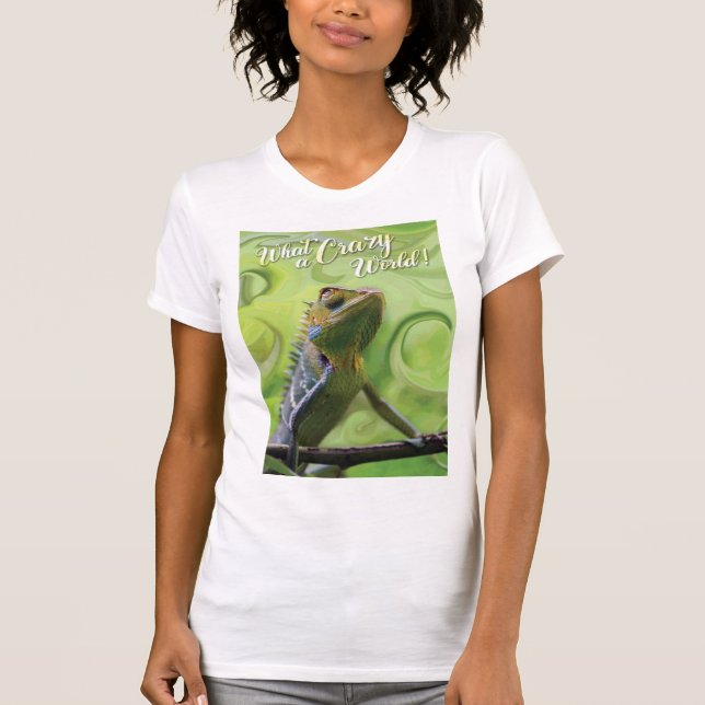 Vilken galen värld - en speciell ödla t shirt (Framsida)